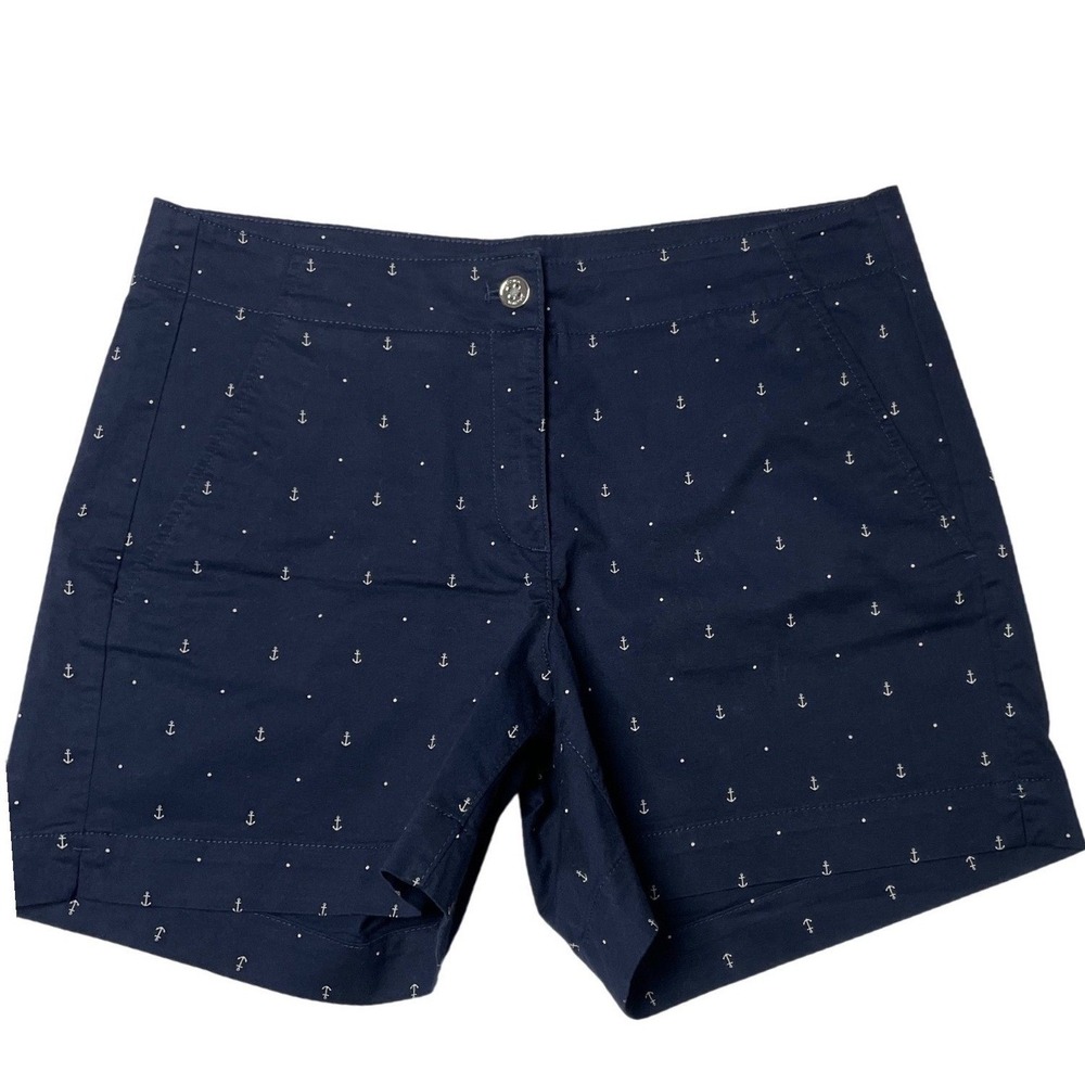 Nautica Navy Nautical Chino Shorts Women's 8